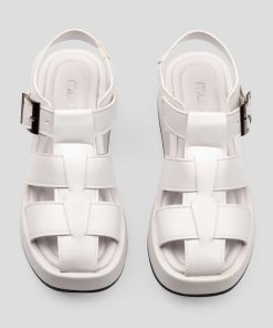 Mujer Mumka Shoes | Sandalias De Medusa Metalicas Blancas