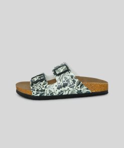 Mujer Mumka Shoes | Sandalias De Flores En Blanco Y Negro