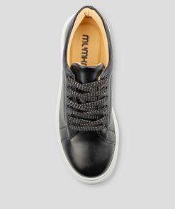 Cordones Mumka Shoes | Cordones Negros Con Brillos Plateados