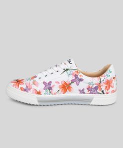 Mujer Mumka Shoes | Zapatos De Flores Rosas Y Moradas (Blanco)