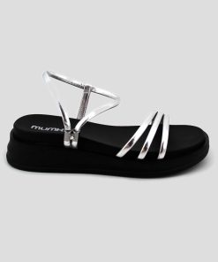 Mujer Mumka Shoes | Sandalias Plateadas Con Plataforma