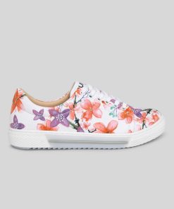 Mujer Mumka Shoes | Zapatos De Flores Rosas Y Moradas (Blanco)