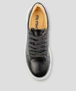 Cordones Mumka Shoes | Cordones Negros Con Brillos Plateados