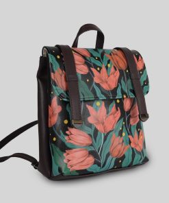 Mujer Mumka Shoes | Mochila De Flores Rojas Sobre Negro